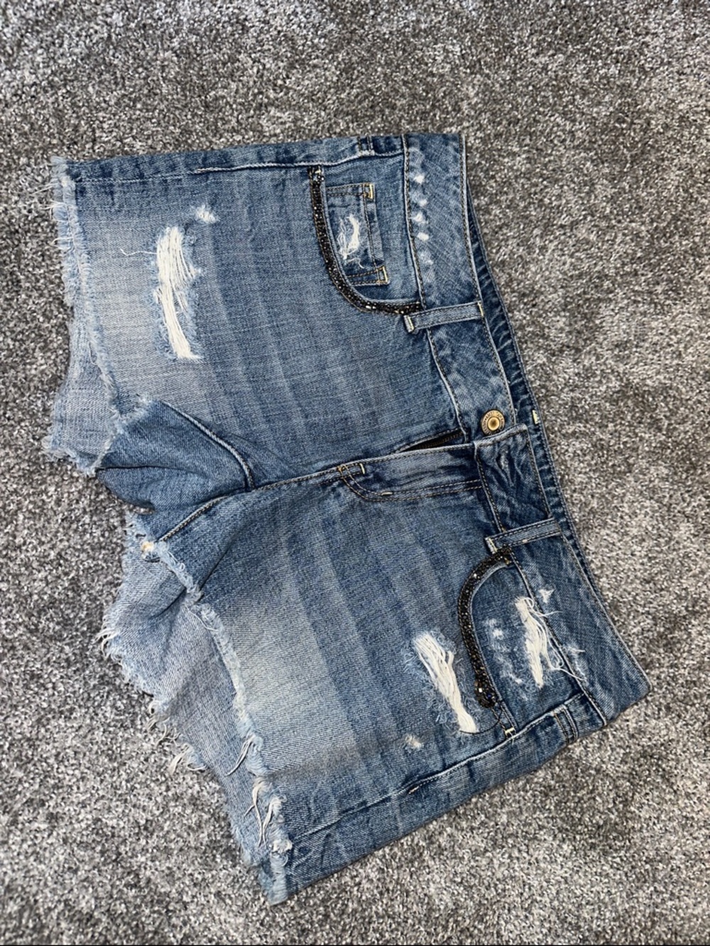 American Eagle Outfitters Distressed Denim Cutoff Shorts - Blue